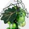 Green Grape Cluster in Glass Cloche Teardrop Ornament